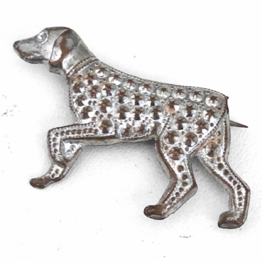 Art Deco C-Clasp Dog Marcasite Brooch